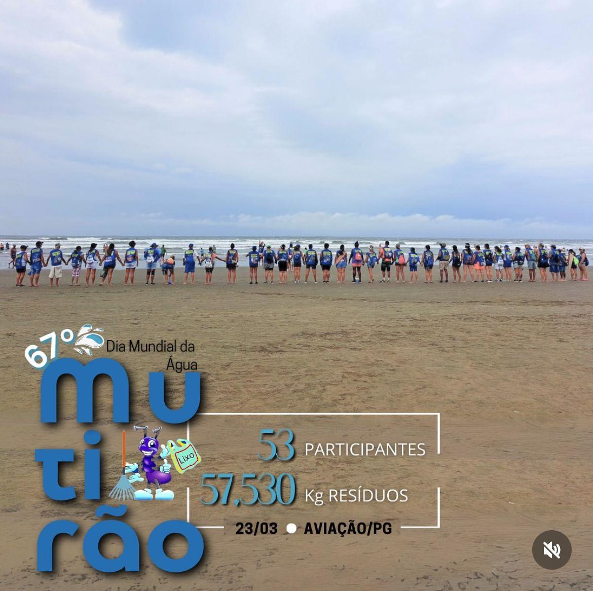 Formiguinhas da Praia _ 67° Mutirão Mensal de Limpeza de Praia -  Aviação 