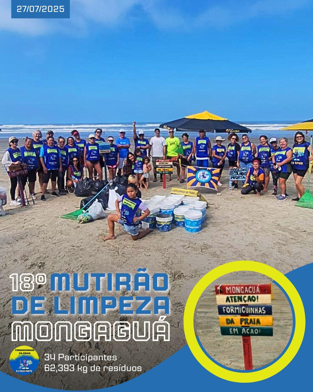Formiguinhas da Praia - 18° Mutirão de Limpeza de Praia em Mongaguá/SP