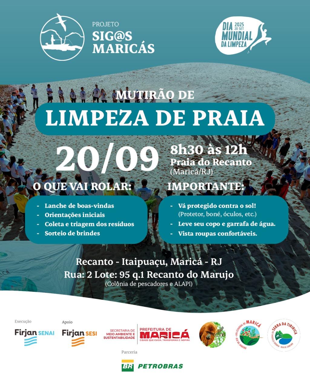 Mutirão de Limpeza de Praia - Praia do Recanto, Maricá/RJ - SIG@S Maricás Mutirão de Limpeza de Praia - Praia do Recanto, Maricá/RJ - SIG@S Maricás
