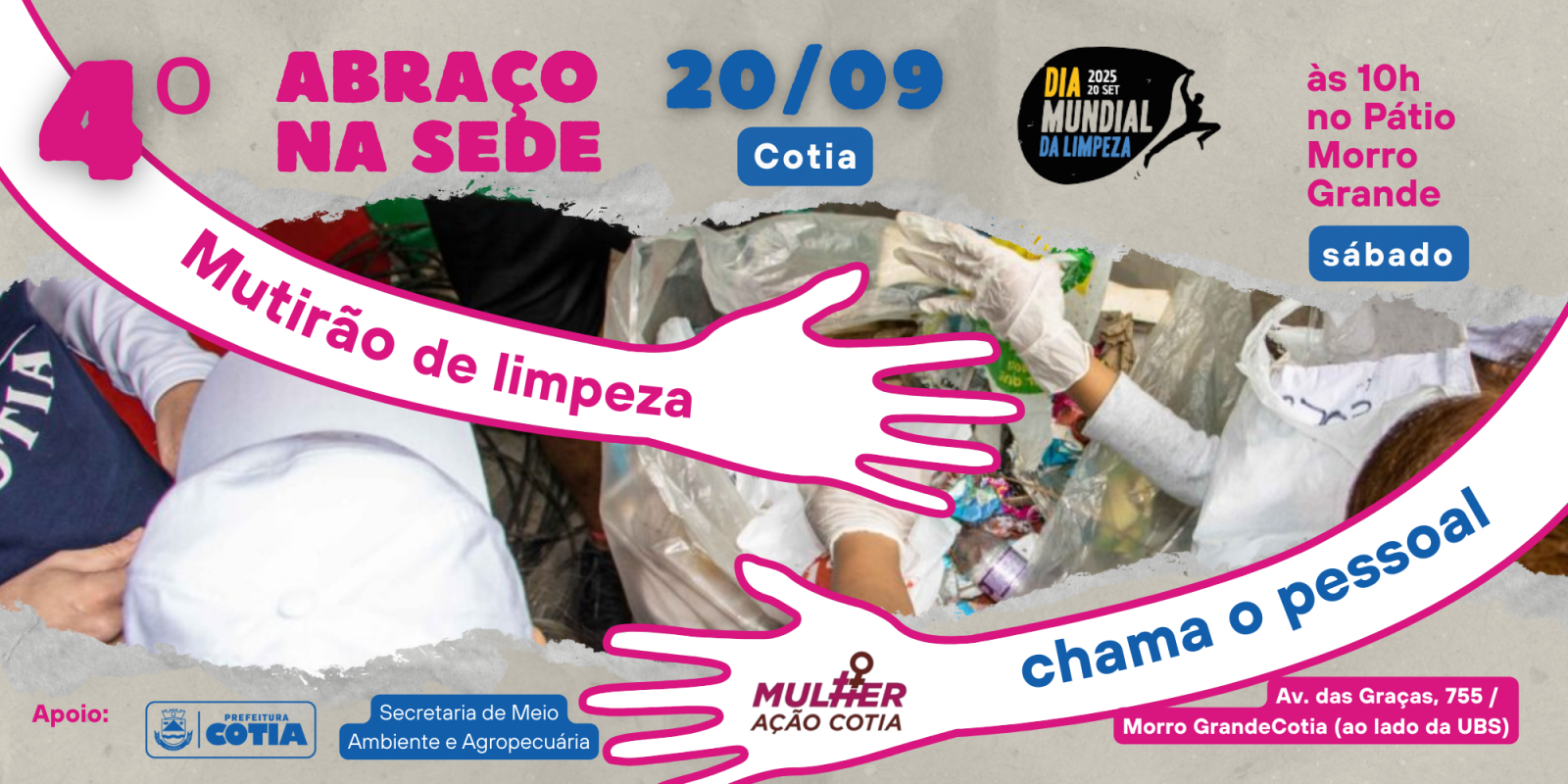 Abraço com limpeza mundial Abraço com limpeza mundial