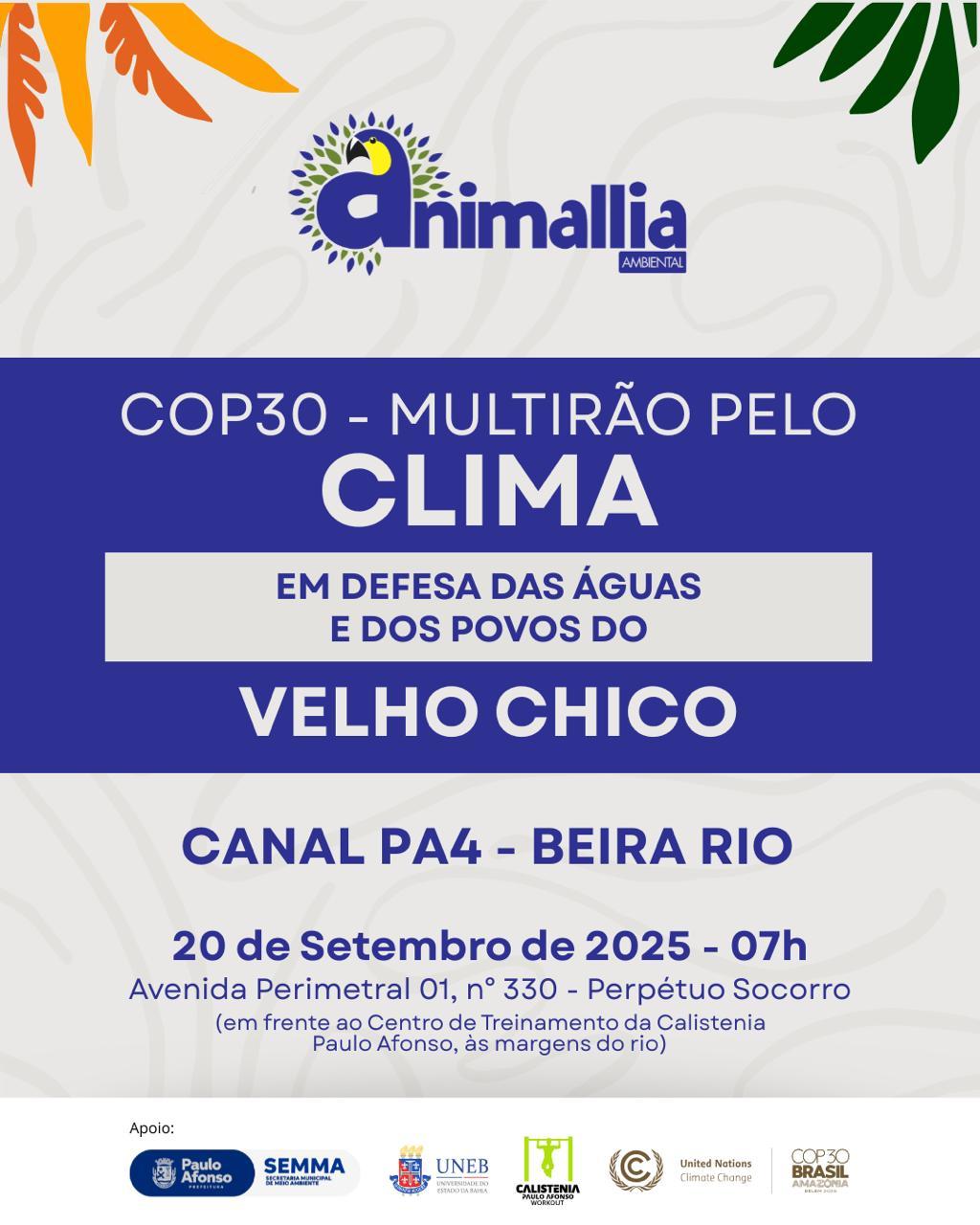 COP30- Mutirão pelo clima em defesa das águas e dos povos do Velho Chico