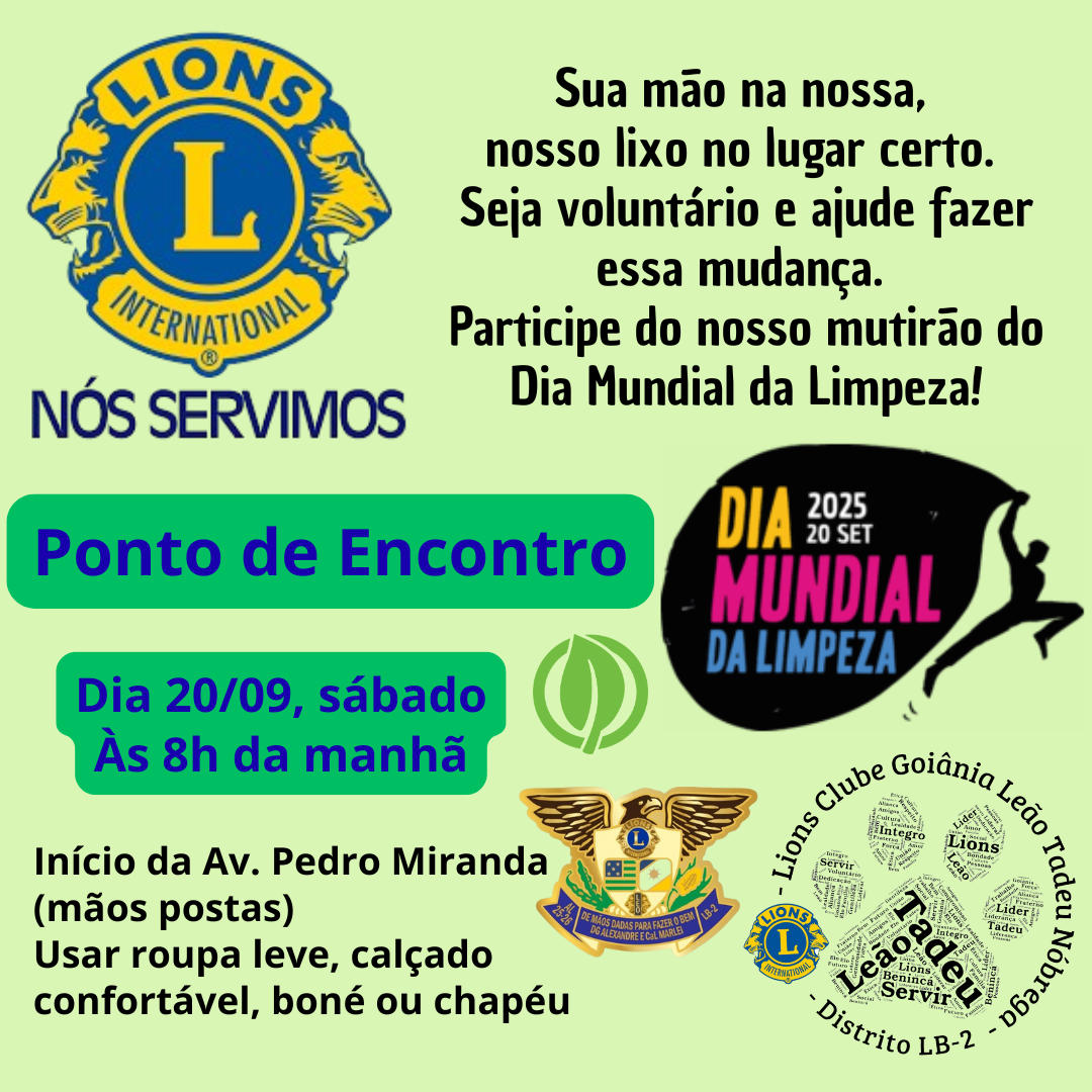 Leões e comunidade: Sua mão na nossa, nosso lixo no lugar certo.
