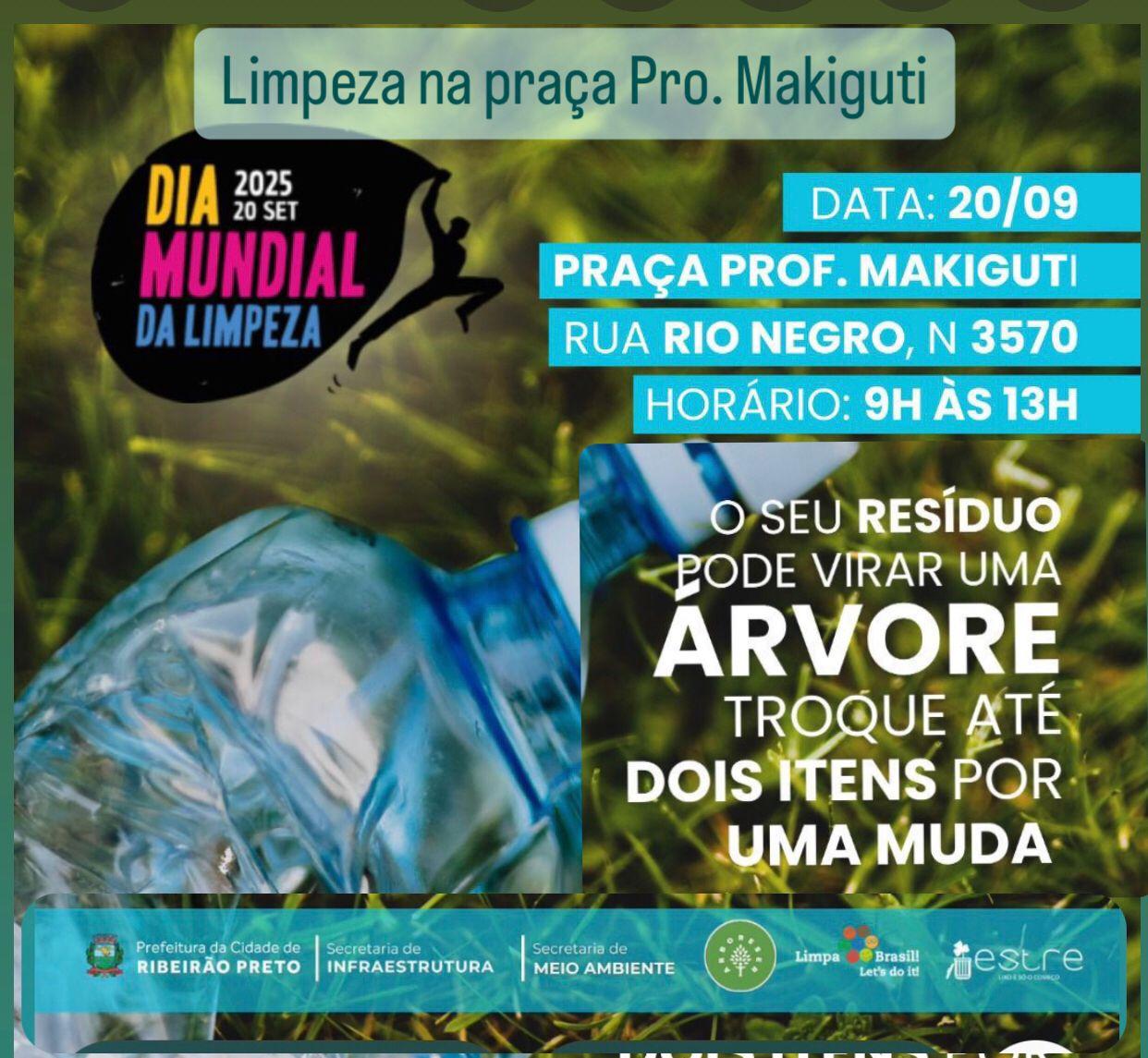 MUTIRÃO DE LIMPEZA E PLANTIO NA PRAÇA PROF. MAKIGUTI 