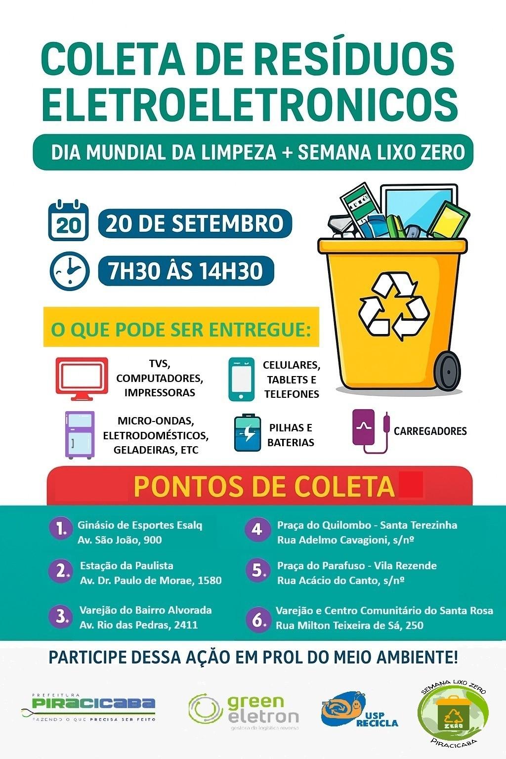 CAMPANHA DE COLETA DE RESÍDUOS ELETROELETRÔNICOS EM PIRACICABA - SP CAMPANHA DE COLETA DE RESÍDUOS ELETROELETRÔNICOS EM PIRACICABA - SP