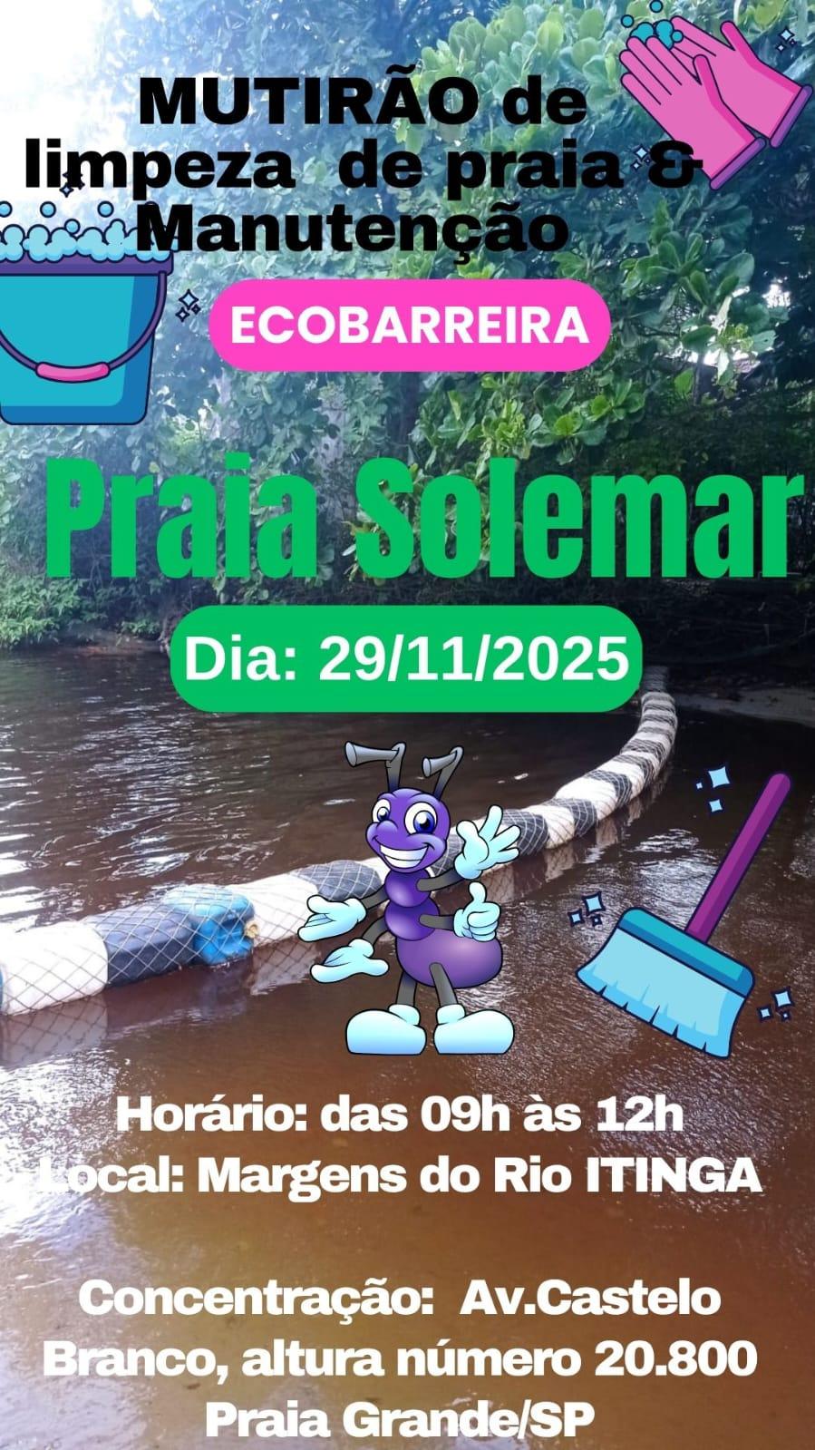 Formiguinhas da Praia _ Mutirão Mensal de Limpeza de Praia - Novembro_Solemar/PG Formiguinhas da Praia _ Mutirão Mensal de Limpeza de Praia - Novembro_Solemar/PG