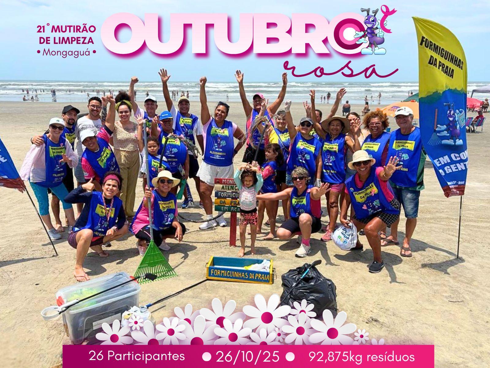 Formiguinhas da Praia - 21° Mutirão Mensal de Limpeza em Mongaguá/SP 