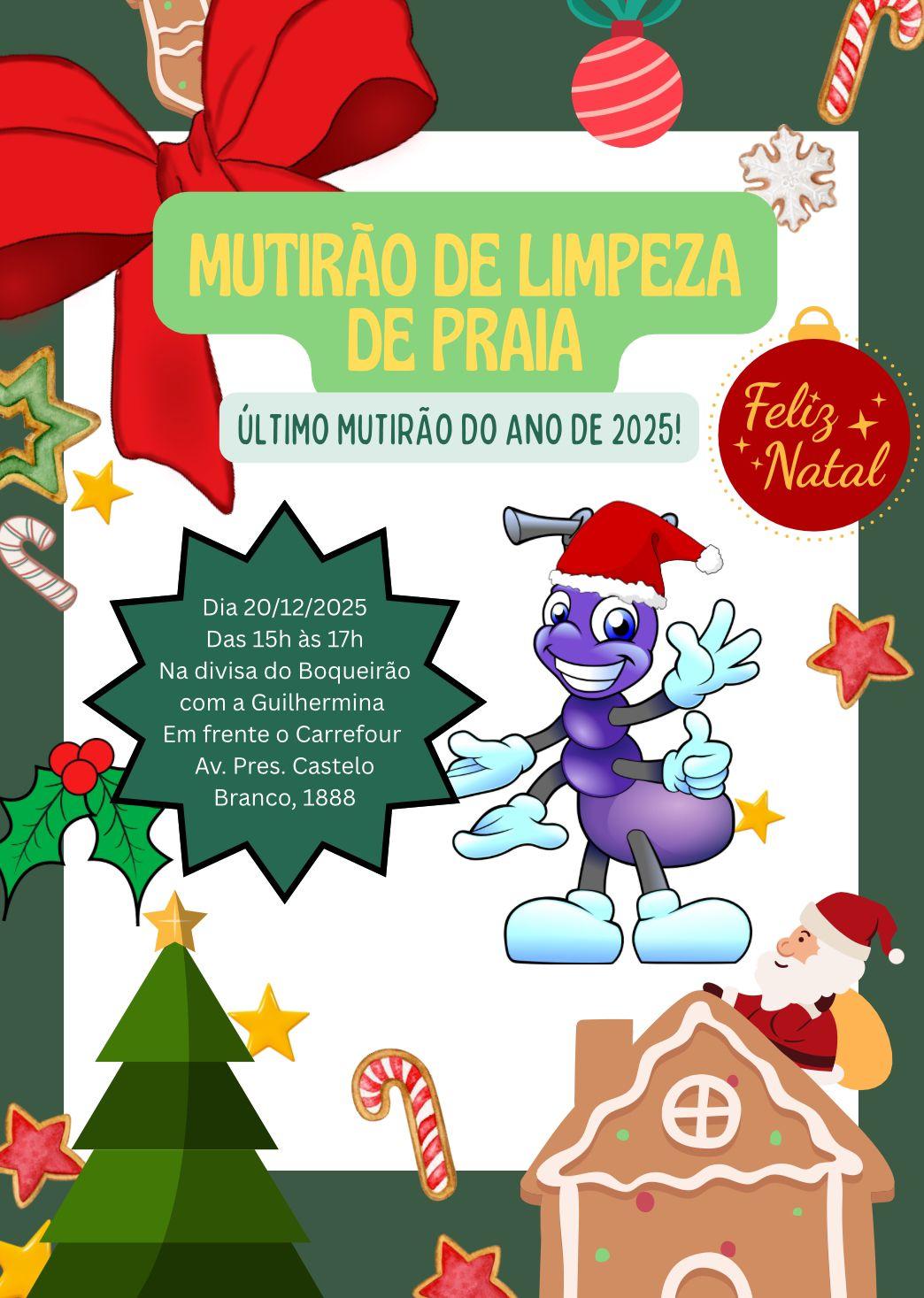 Formiguinhas da Praia _ Mutirão Mensal de Limpeza de Praia - Dezembro_Boqueirão PG/SP