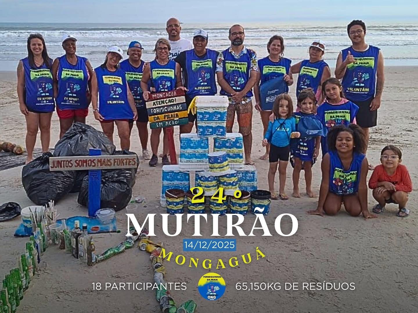 Formiguinhas da Praia _ 24° Mutirão Mensal de Limpeza de Praia_Mongaguá 