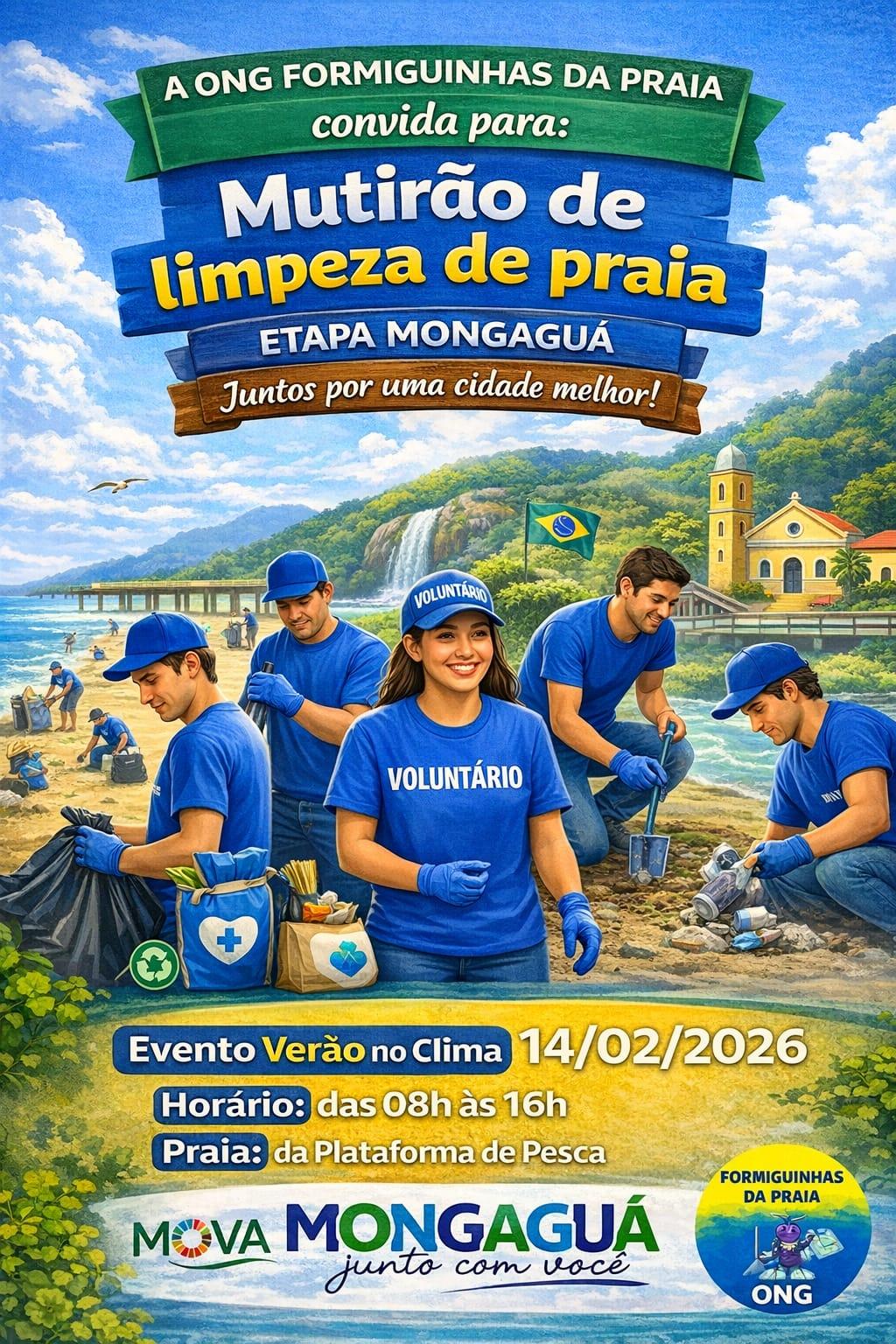 Formiguinhas da Praia _ Mutirão de Limpeza de Praia_Evento Verão no Clima _ Mongaguá/SP