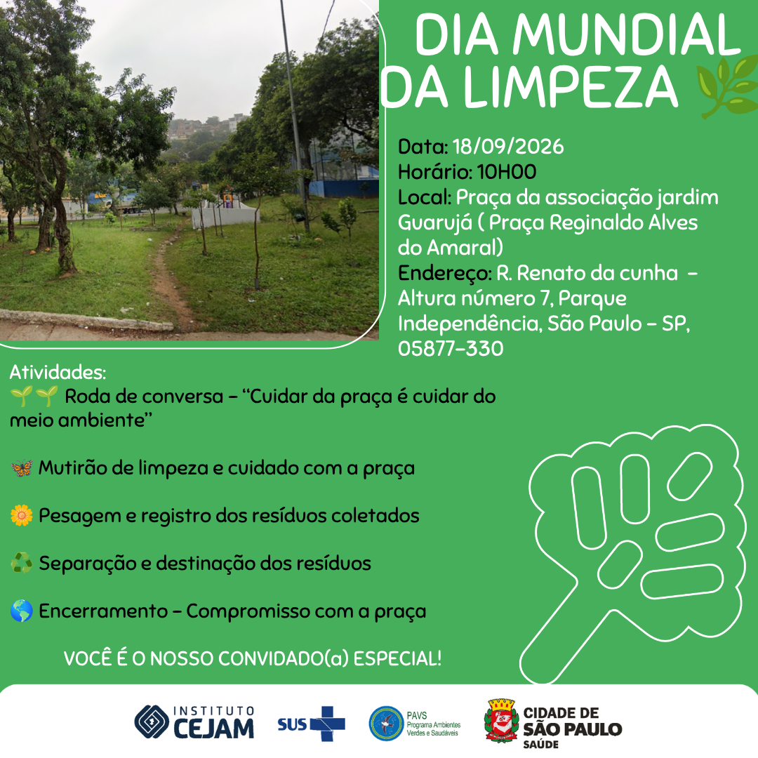 DIA MUNDIAL DA LIMPEZA NA PRAÇA
