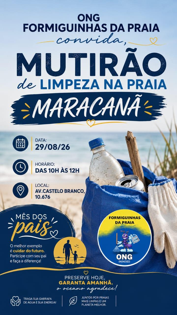 Formiguinhas da Praia _ Mutirão Mensal de Limpeza de Praia - Agosto_ Maracanã/PG