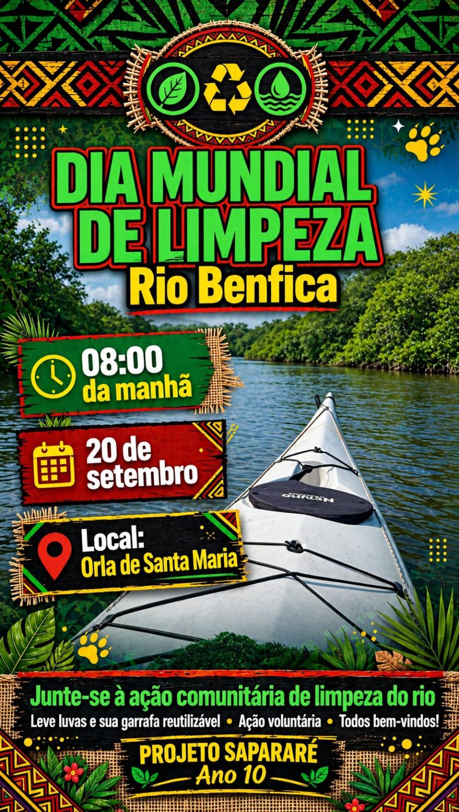 Ação de limpeza no Rio Benfica 