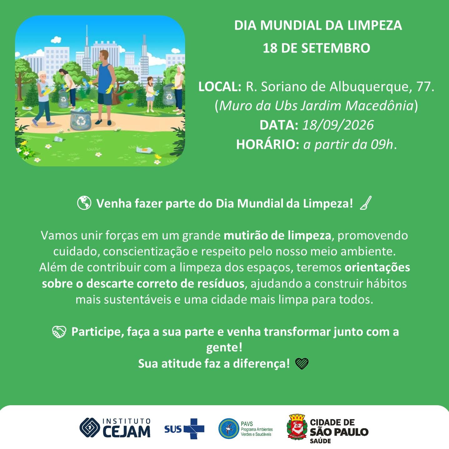 Dia Mundial da Limpeza 