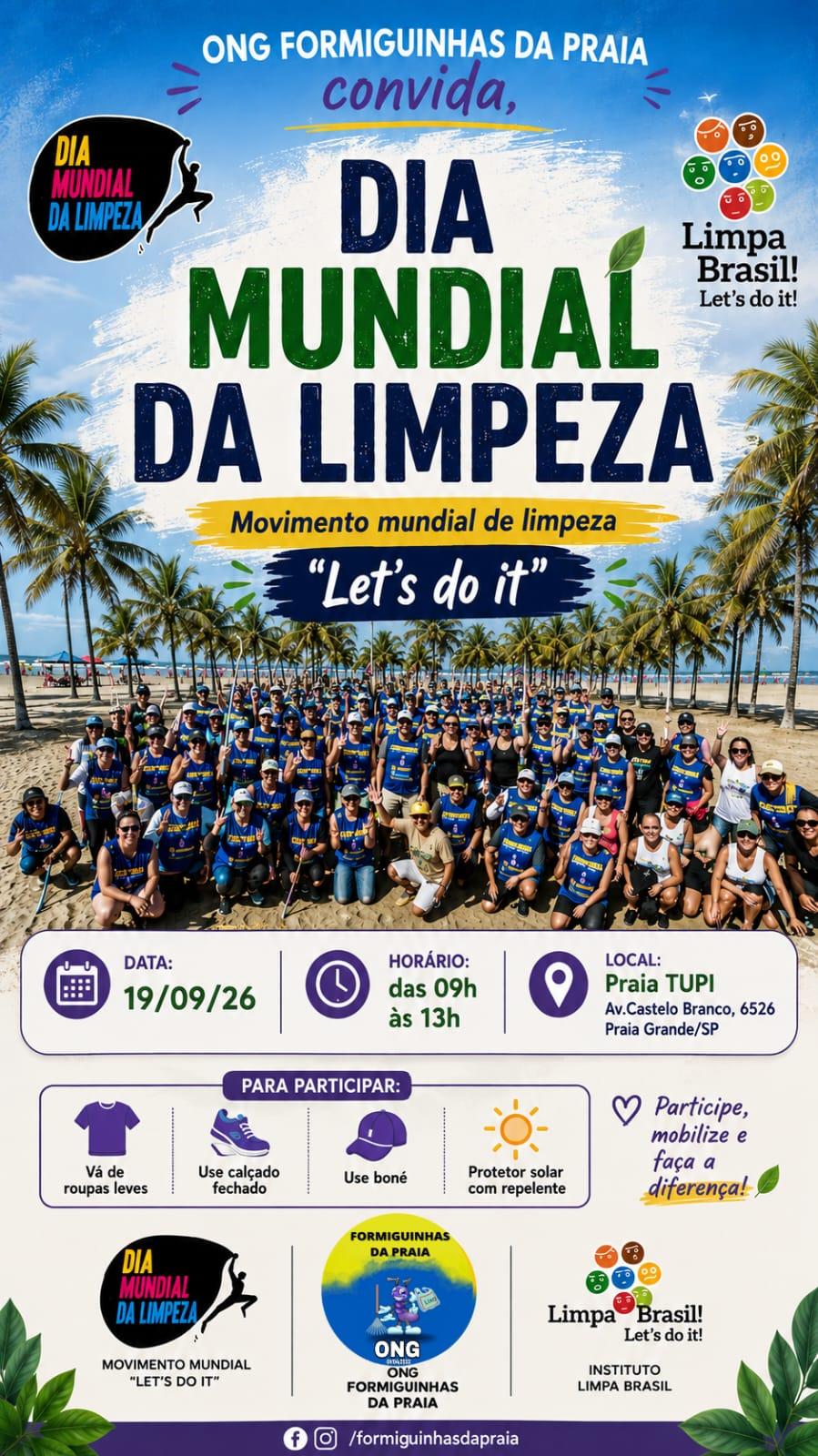 Formiguinhas da Praia _ DML (Dia Mundial da Limpeza) - Tupi - Praia Grande 