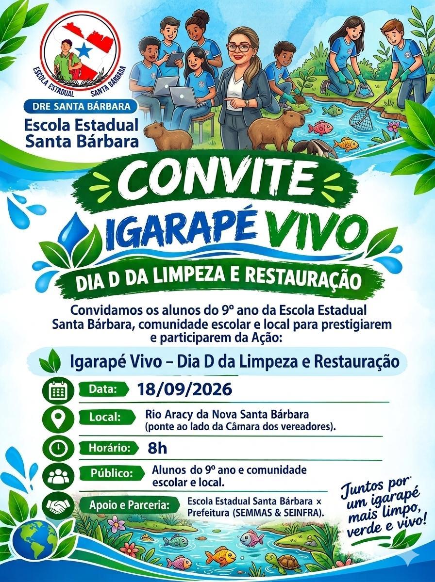 Igarapé Vivo – Dia D da Limpeza e Restauração Local do Rio Aracy