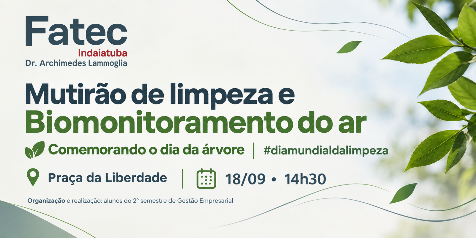Mutirão de Limpeza e Biomonitoramento da Qualidade do Ar