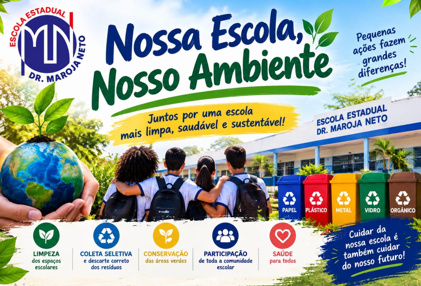 DIA MUNDIAL DA LIMPEZA: NOSSA ESCOLA, NOSSO AMBIENTE (ESCOLA DR. MAROJA NETO) 