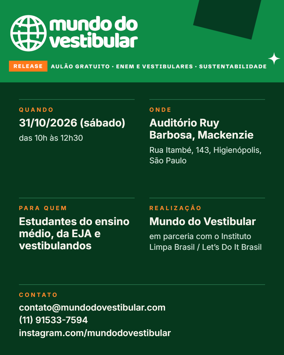 AULÃO MUNDO DO VESTIBULAR