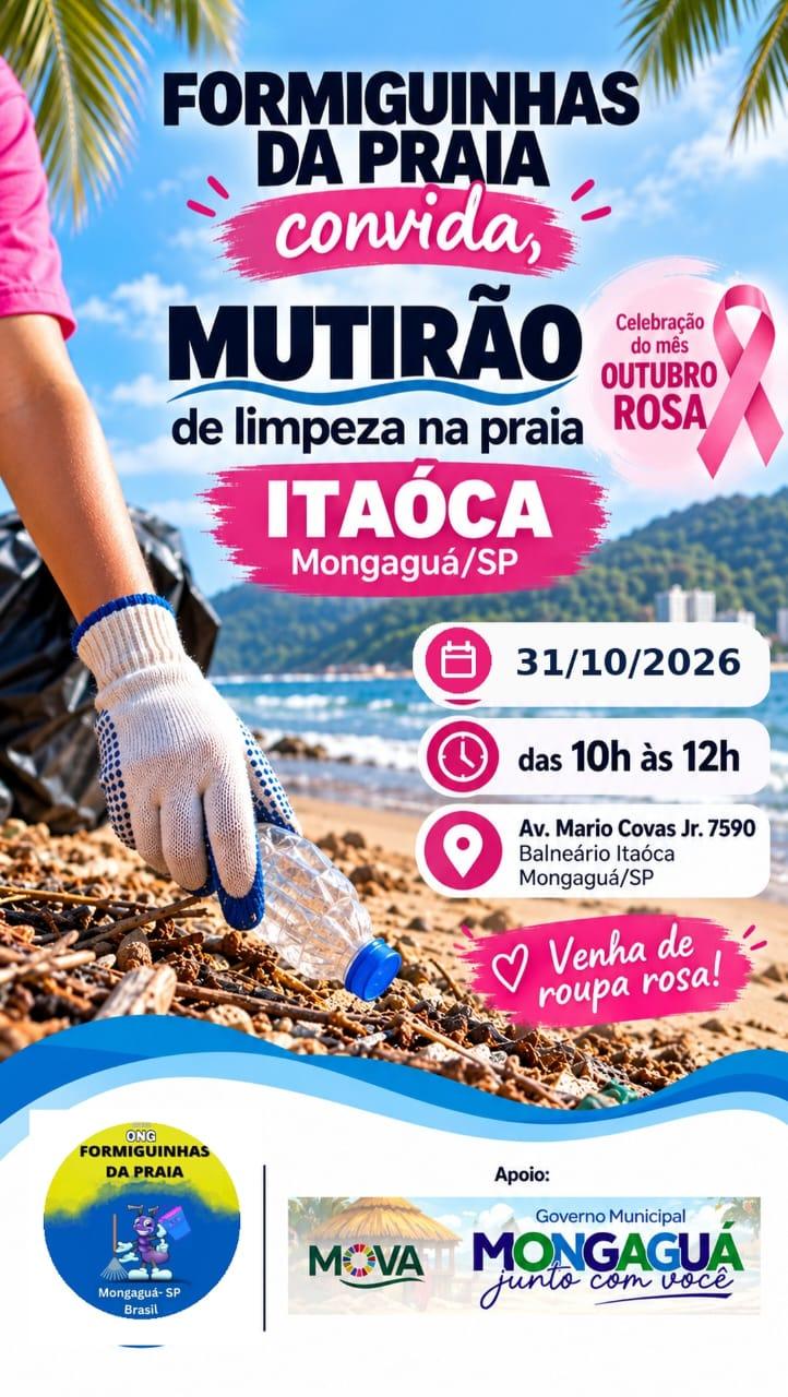 Formiguinhas da Praia _ Mutirão de Limpeza na Praia de Itaóca- Mongaguá/SP