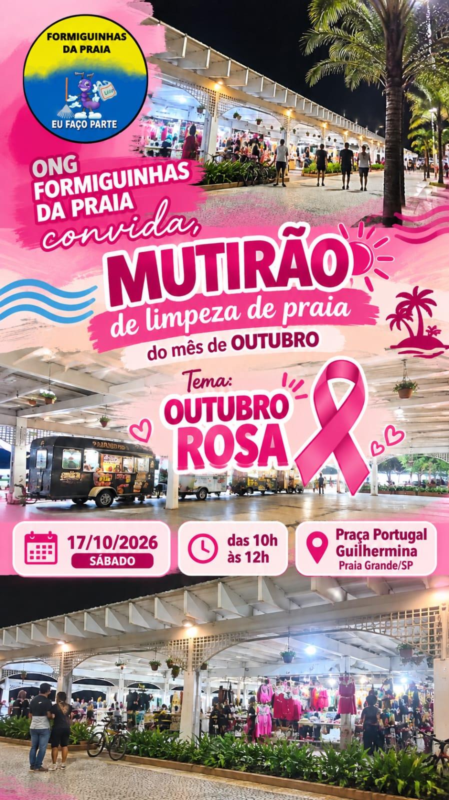 Formiguinhas da Praia _ Mutirão Mensal de Limpeza de Praia - Outubro - Guilhermina/PG